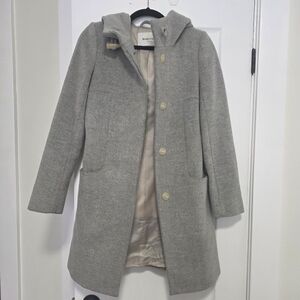 Babaton Pearce Wool Coat Grey XXS With Hood